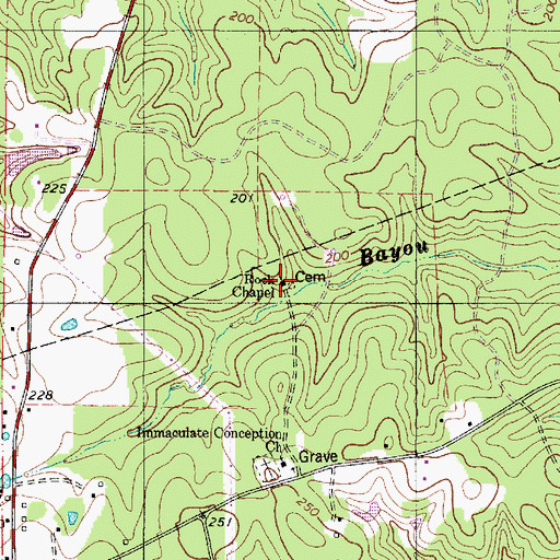 Topographic Map of Rock Chapel, LA