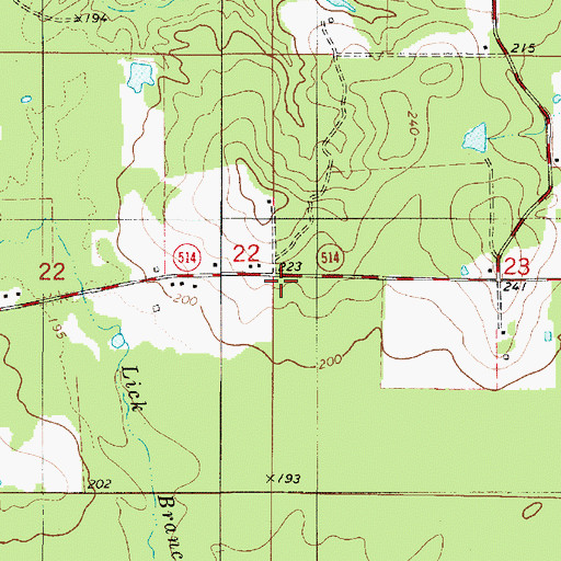Topographic Map of New Hope Church (historical), LA