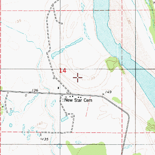 Topographic Map of Barnes Lake (historical), LA