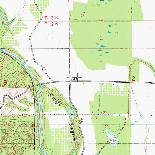 Topographic Map of New Beulah Church (historical), LA