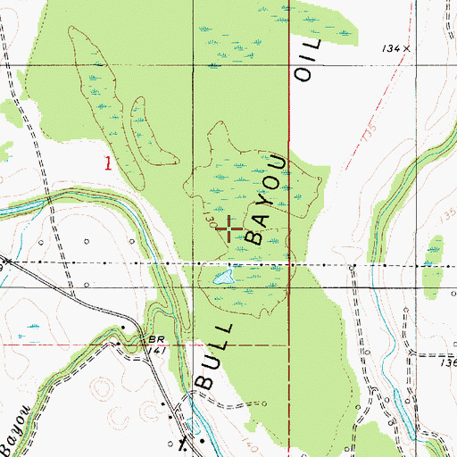 Topographic Map of Moss Lake, LA