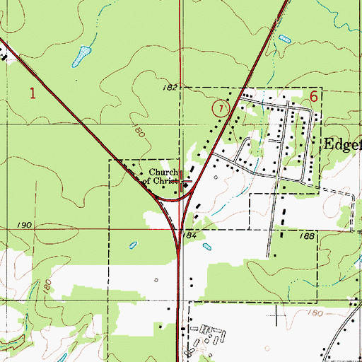 Topographic Map of Church of Christ, LA