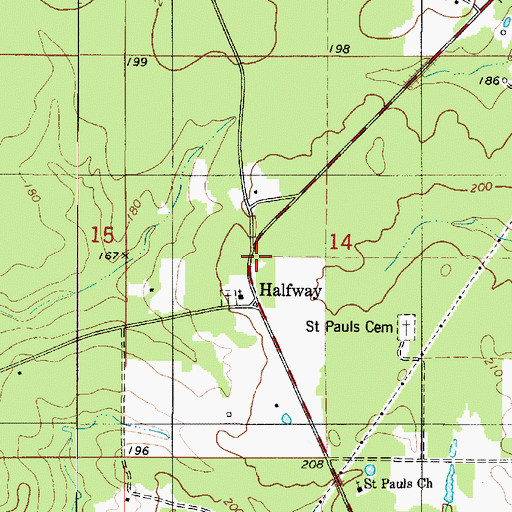 Topographic Map of Grover Lane Church (historical), LA