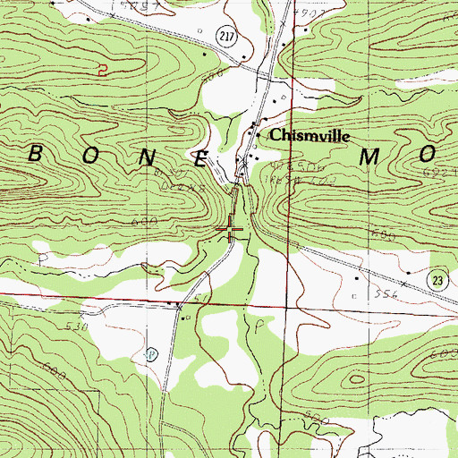 Topographic Map of Rocky Creek, AR