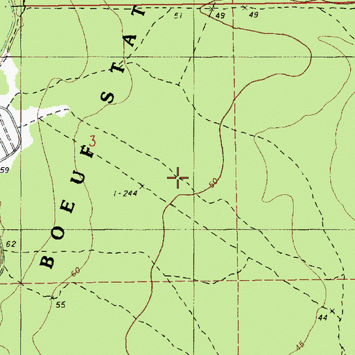 Topographic Map of Boeuf State Wildlife Management Area, LA