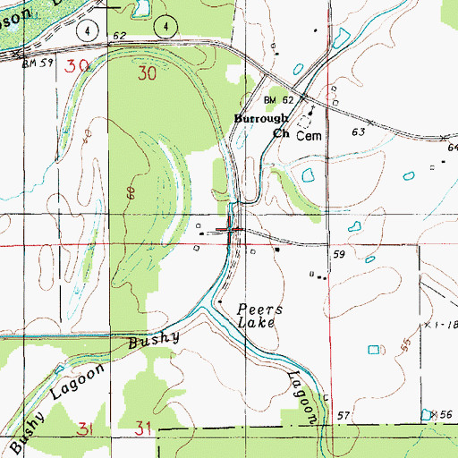 Topographic Map of Peers Lake, LA