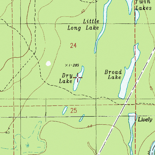 Topographic Map of Dry Lake, LA
