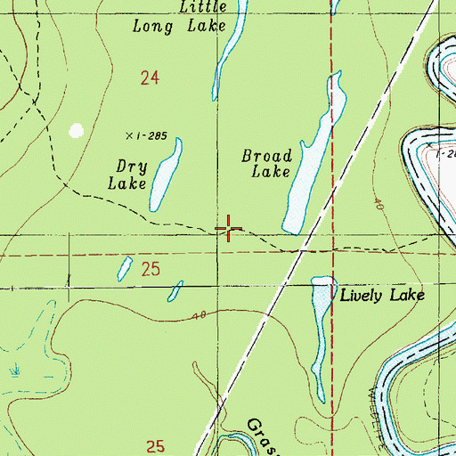 Topographic Map of Little Long Lake, LA