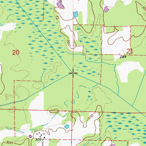Topographic Map of Rocky Cypress Creek, AR