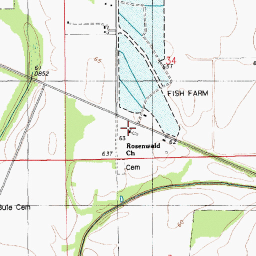 Topographic Map of Rosenwald Church, LA