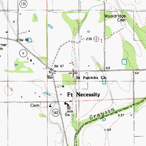 Topographic Map of Saint Patricks Church, LA