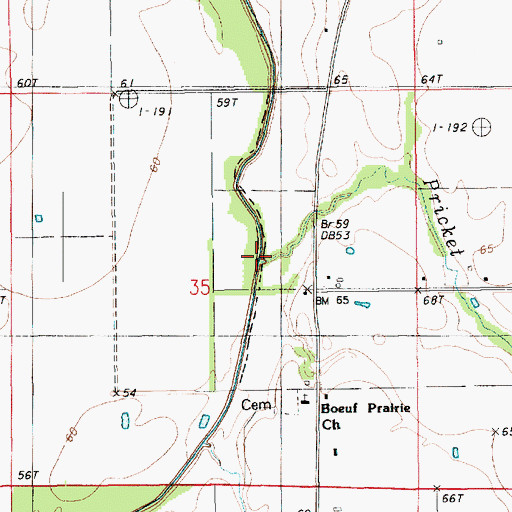 Topographic Map of Pricket Bayou, LA