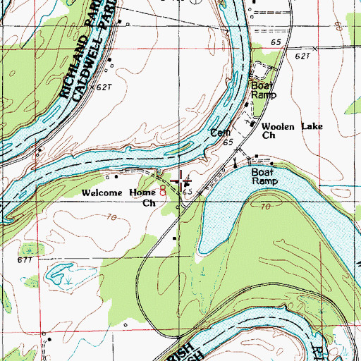 Topographic Map of Welcome Home Church, LA