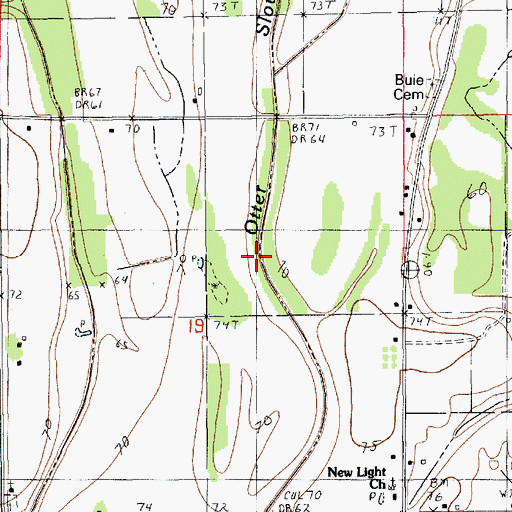 Topographic Map of Otter Slough, LA