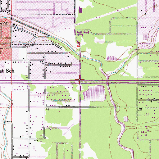 Topographic Map of Interchange 21, LA