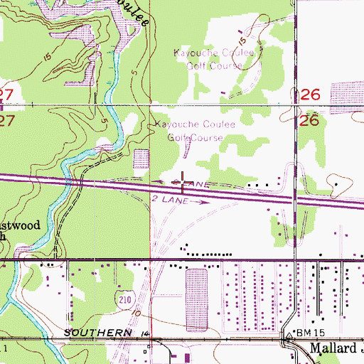 Topographic Map of Interchange 34, LA