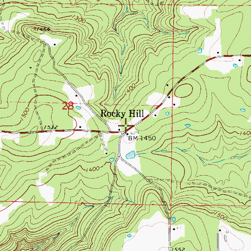 Topographic Map of Rocky Hill, AR