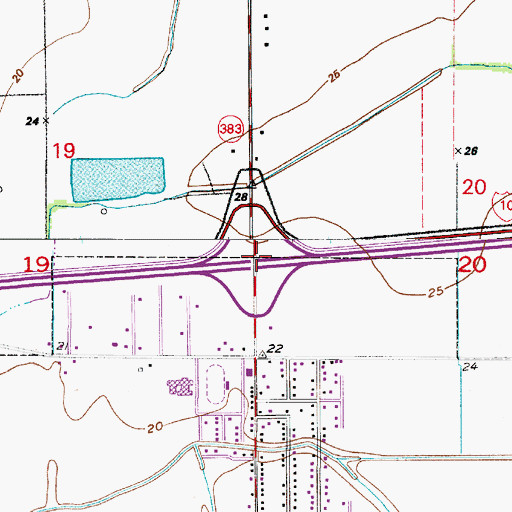 Topographic Map of Interchange 43, LA