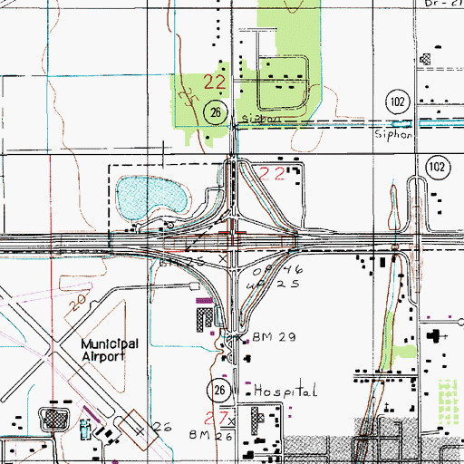 Topographic Map of Interchange 64, LA