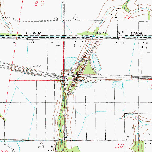 Topographic Map of Interchange 72, LA
