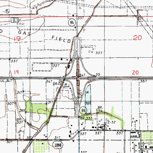 Topographic Map of Interchange 92, LA
