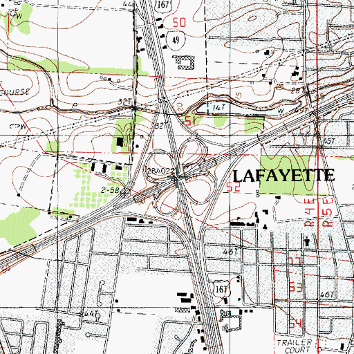 Topographic Map of Interchange 103, LA