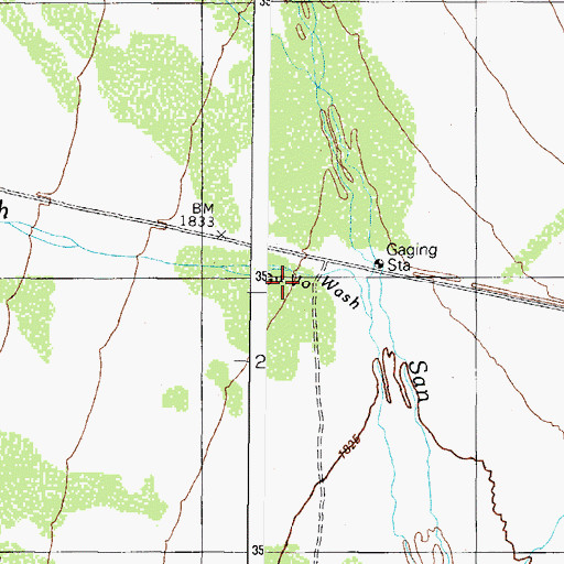 Topographic Map of Gu Vo Wash, AZ