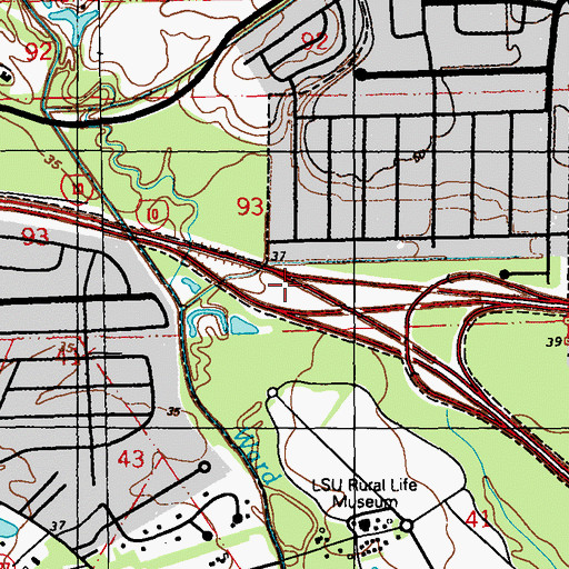 Topographic Map of Interchange 159, LA