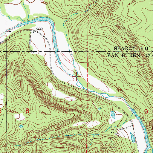 Topographic Map of Rocky Hollow, AR