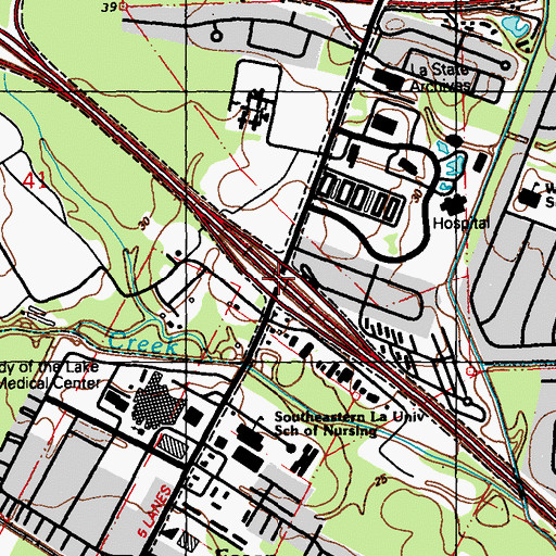 Topographic Map of Interchange 160, LA