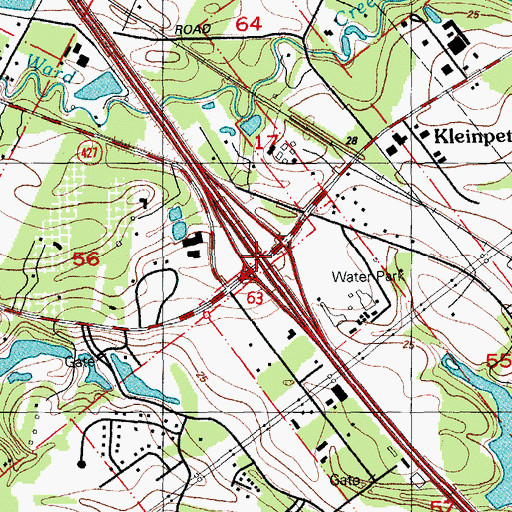 Topographic Map of Interchange 166, LA