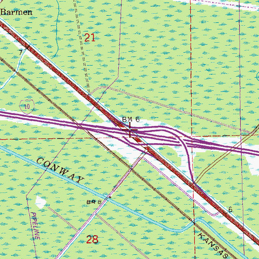 Topographic Map of Interchange 187, LA