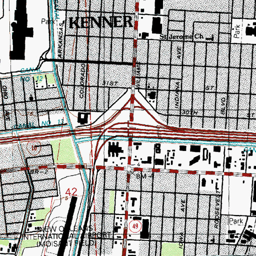 Topographic Map of Interchange 223, LA
