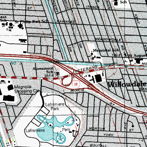 Topographic Map of Interchange 225, LA