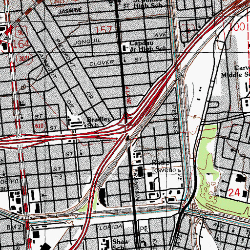 Topographic Map of Interchange 238, LA