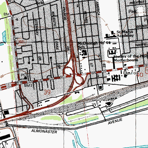 Topographic Map of Interchange 241, LA