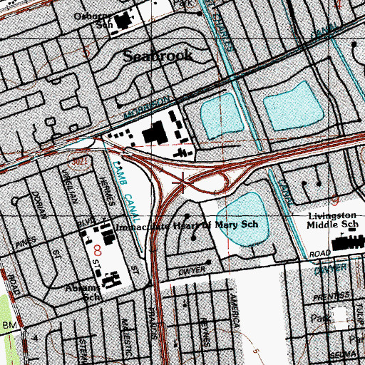 Topographic Map of Interchange 242, LA