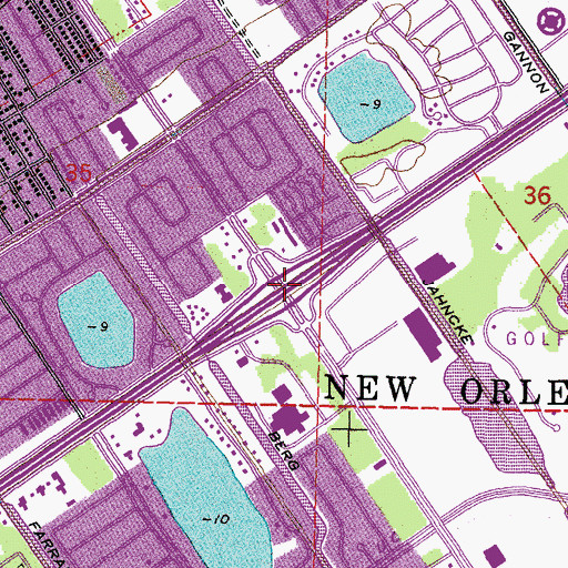 Topographic Map of Interchange 245, LA