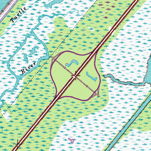Topographic Map of Interchange 250, LA