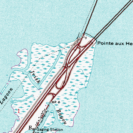 Topographic Map of Interchange 255, LA