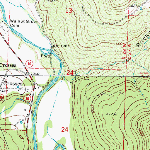 Topographic Map of Rocky Hollow, AR