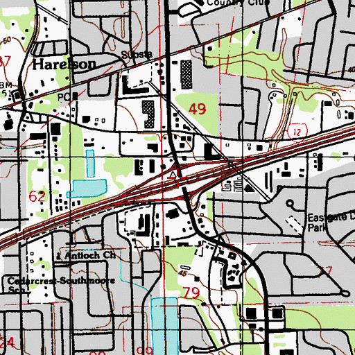 Topographic Map of Interchange 4, LA