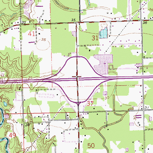 Topographic Map of Interchange 35, LA