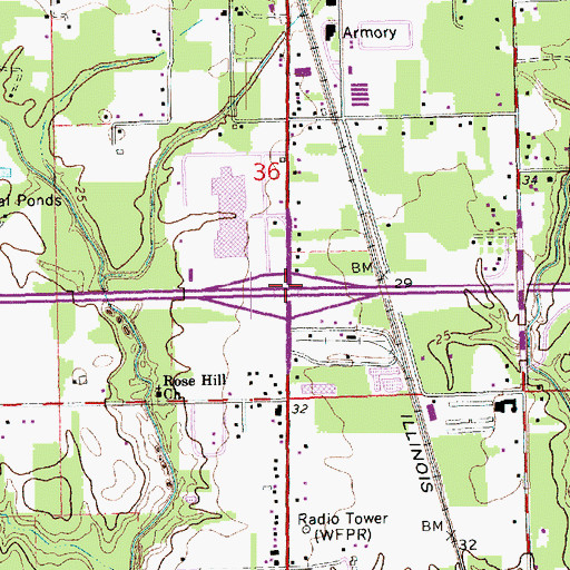Topographic Map of Interchange 40, LA