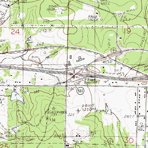 Topographic Map of Interchange 5, LA