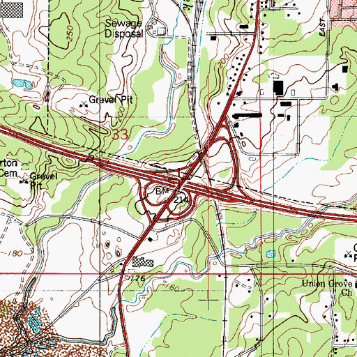 Topographic Map of Interchange 46, LA