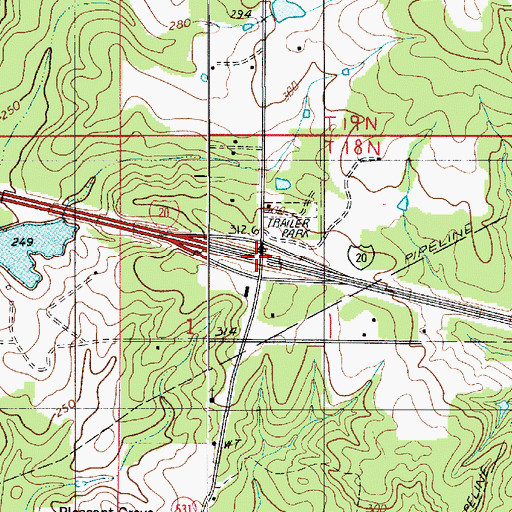 Topographic Map of Interchange 49, LA