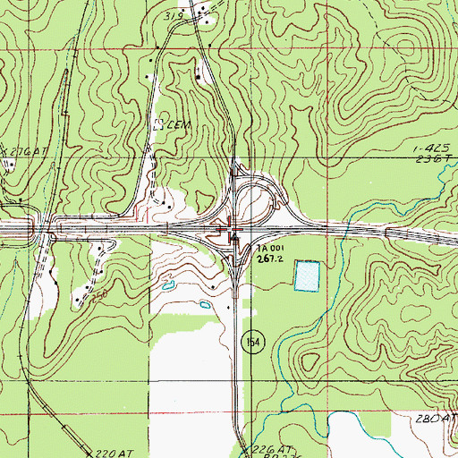 Topographic Map of Interchange 61, LA