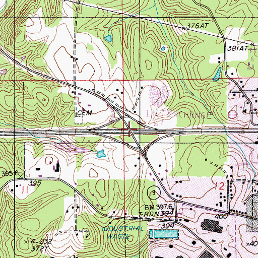 Topographic Map of Interchange 67, LA