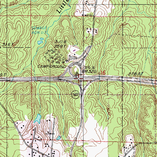 Topographic Map of Interchange 76, LA